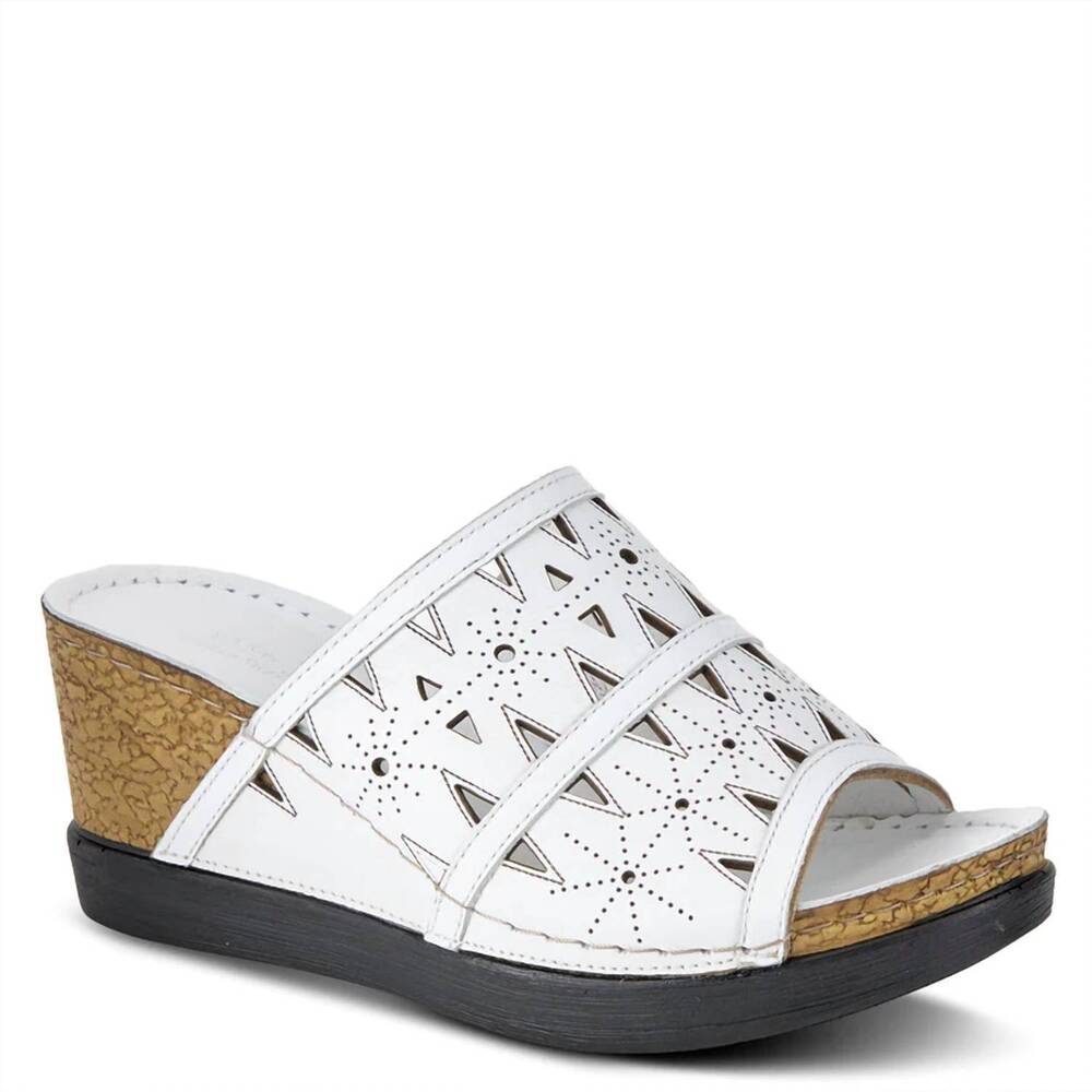 NEW SPRING STEP SHOES women's fusa wedge sandal in white